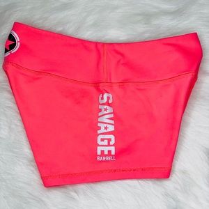 Savage Barbell Electric Coral Booty Shorts
